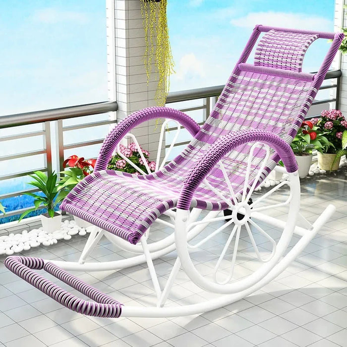 Recliner balcony sleeps rattan chair outdoor waterproof sunscreen rocking indoor back household