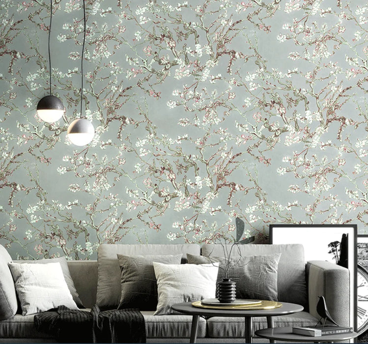 beibehang Nordic pastoral broken apricot flower wallpaper yellow gold American living room bedroom background papel de parede