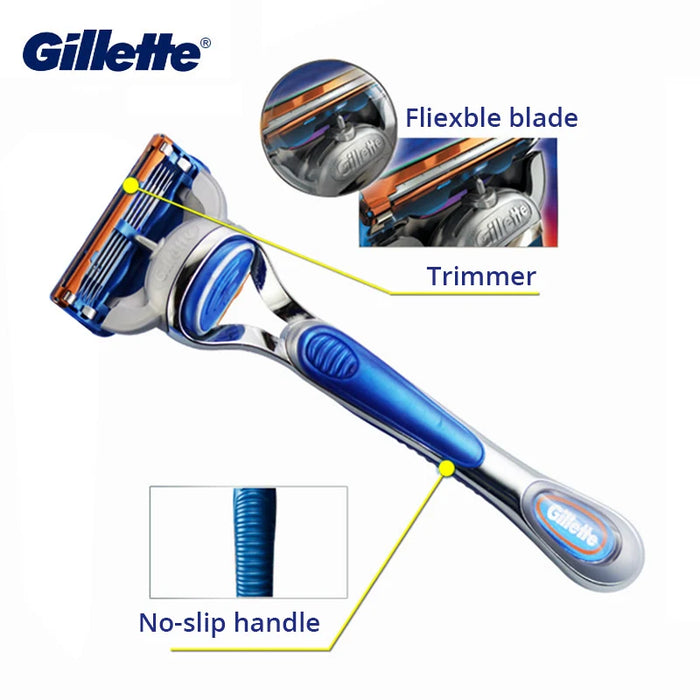 Original Gillette Fusion Razor for Men Face Hair Beard Shaving Manual Shaver Cassettes Replacement Razor Heads 5 Layers Blades