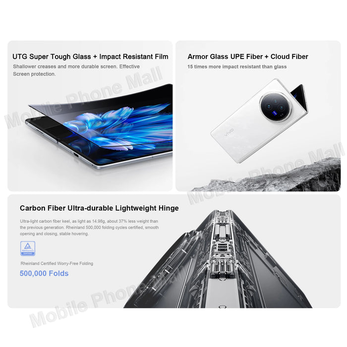 Original Vivo X Fold 3 5G Folded Phone 8.03 Inch 120Hz AMOLED Foldable Screen Snapdragon 8 Gen 2 Camera 50MP NFC Smartphone