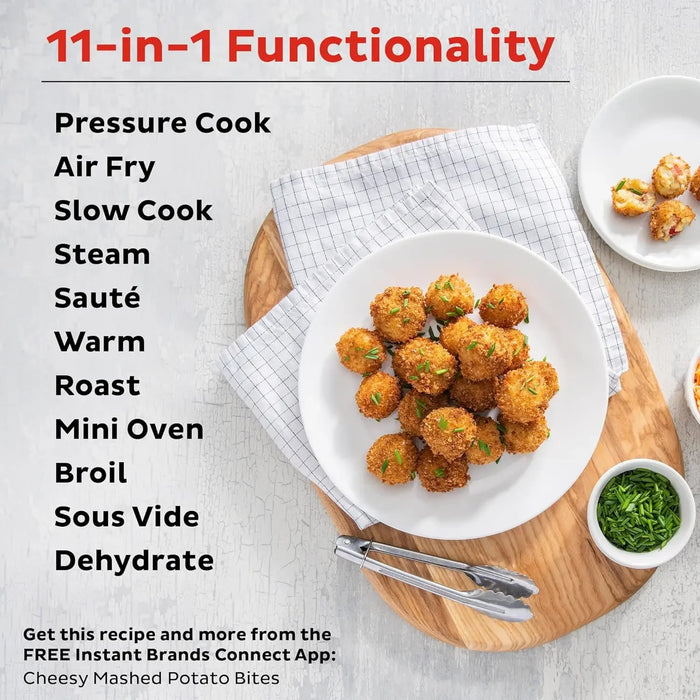 Instant Pot Pro Crisp 11-in-1 Air Fryer and Electric Pressure Cooker Combo with Multicooker Lids that Air Fries, Steams