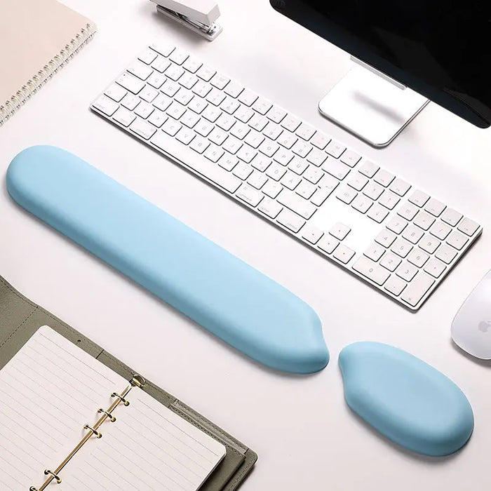 Silicone Wrist Support Mouse Pad Simplicity Household Keyboard Hand Support Wrist Office Desktop Hand Pillow Leather Rice Shape