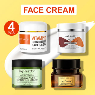 JoyPretty VC Whitening Face Cream Herbal Acne Treatment Set Retinol Anti Wrinkle Combo For Dark Skin Cream Facial Skin Care 50g