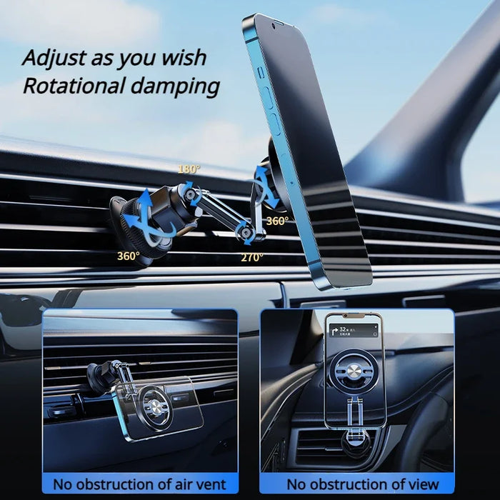 Eary Car Magsafe Phone Holder Magnetic Airout Phone Stand Multi-angle Adjustmnet High Load Bearing Stable Phone Bracket