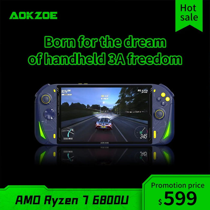 AOKZOE A1 AMD R7-6800U PC Game Console 8 Inch IPS Touch Windows11 Handheld Laptops World's First For Steam 3A Game 16G 32G 1T/2T