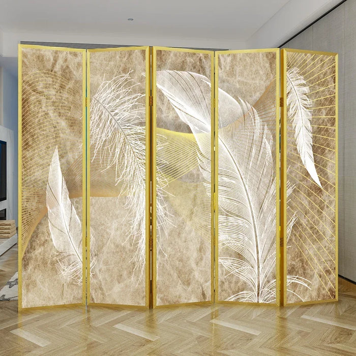 American style extravagant feather folding mobile screen partition wall porch living room hotel lobby European folding screen