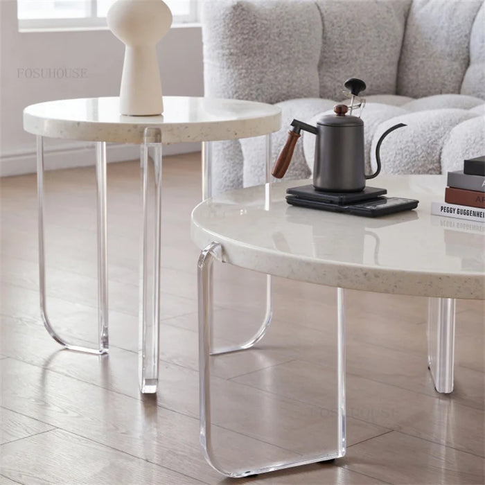 Nordic Light Luxury Terrazzo Coffee Table for Living Room Modern Simple Designer Table Side Tables Home Living Room Center Table