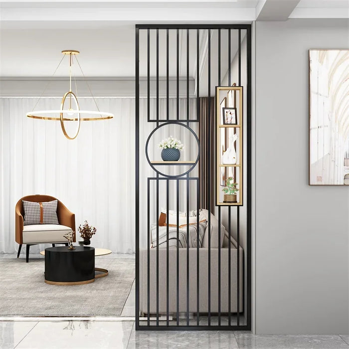 Light extravagant metal screen partition wall living room iron art Nordic simple porch cabinet washtable stainless steel