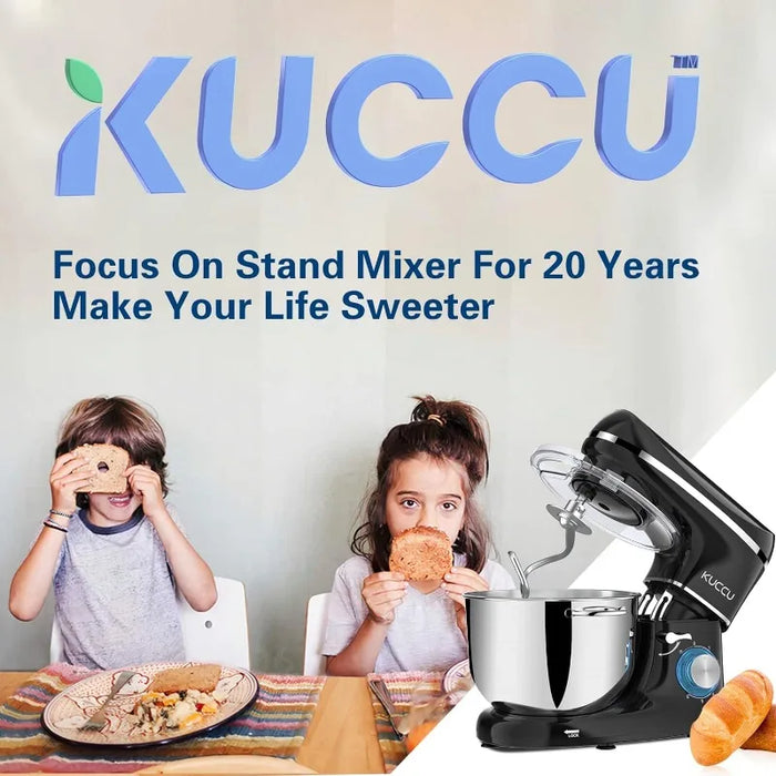 KUCCU Stand Mixer, 6.5 Qt 660W, 6-Speed Tilt-Head Food Dough Mixer, Kitchen Electric Mixer with Stainless Steel Bowl,Dough Hook