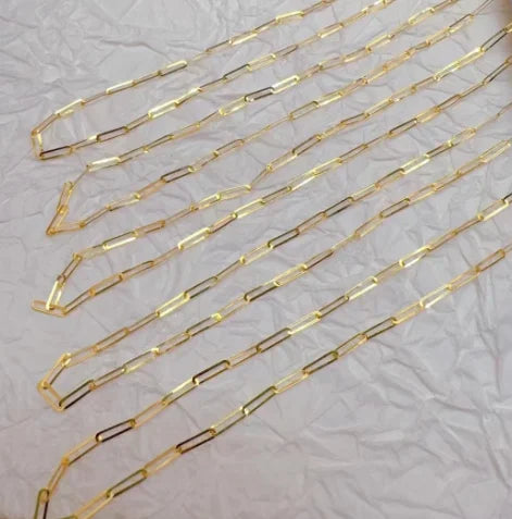 18k real gold necklace fine gold chain necklaces 45cm about 0.75g au750 jewelry accessories long O shape chains