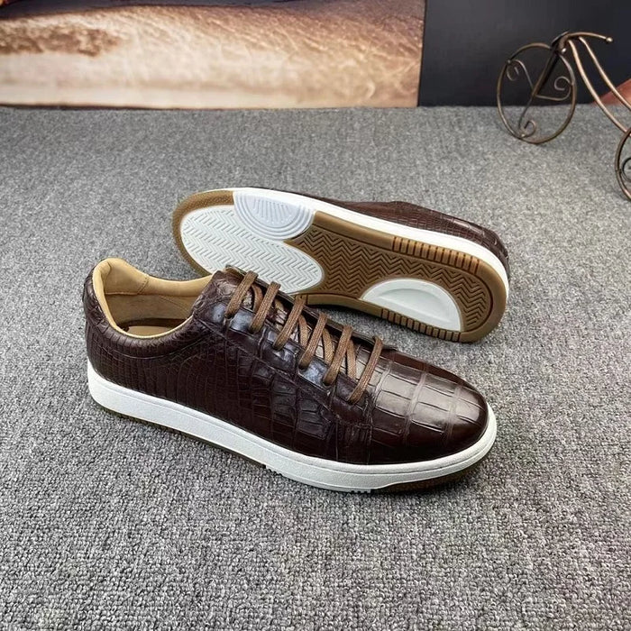 BATMO 2023 new arrival Fashion Crocodile Belly Skin causal shoes men,male Genuine leather Sneaker  pdd81