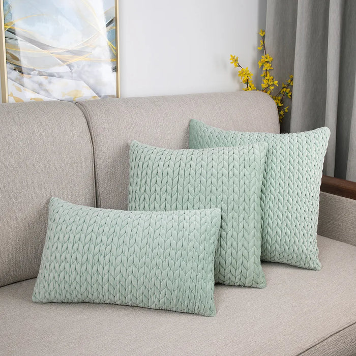 Solid Crochet Pillow Cases Nordic Velvet Weaving Body Pillow Cover 50*50cm Sofa Cushion Cover Decorative Pillows for Living Room