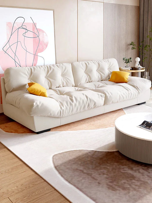 Fabric sofa living room small apartment simple modern technology cloth cloud light luxury tofu block ins velvet trend