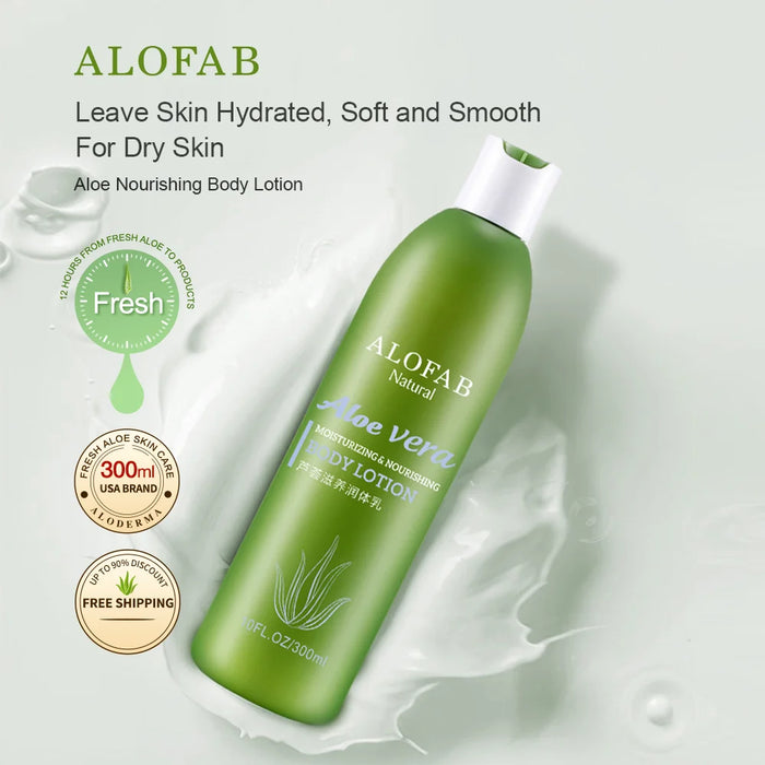 ALOFAB Natural Aloe Vera Moisturizing Nourishing Body Lotion Fresh Juice Aloe Body Care Creams 300ML