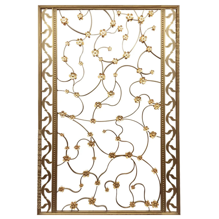 Copper partition screen Nordic style living room decoration simple bronze background wall light extravagant metal carving