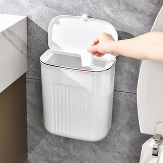 8/11L Bathroom Trash Can Wall Mounted Hanging Trash Bin With Lid Garbage Bin for Kitchen Bathroom Waterproof Narrow Rubbish Bin