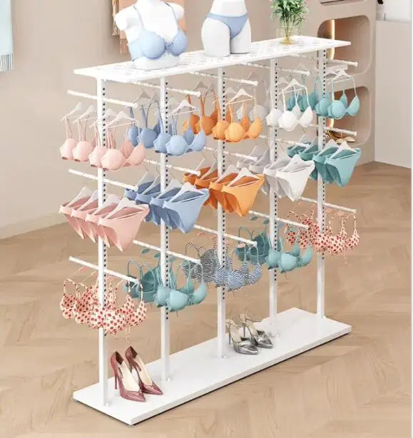 Underwear store display rack with adjustable double-sided shorts and underwear multi-layer shelves