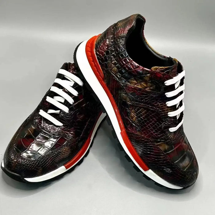 BATMO 2023 new arrival Crocodile skin causal shoes men,male Genuine leather sneakers PDD179