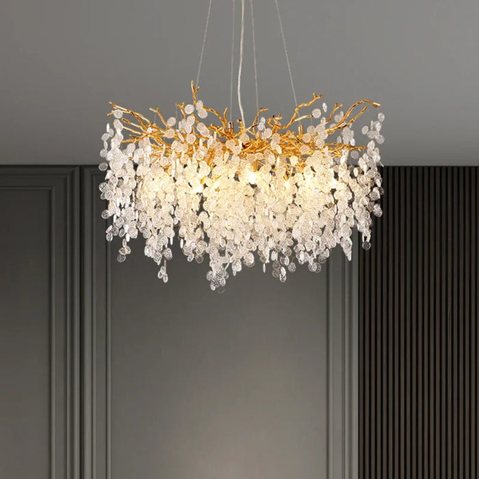 Modern Luxury Gold Crystal Chandelier Lighting Led Chandeliers Light Fixture for Living Room Bar Hotel Hall Hanging Lamp