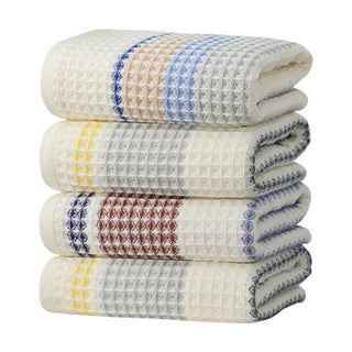 2/4 Pcs/Set 100% Cotton Bath Towel Set High Quality Striped Waffle Towel for Aldult Child Home Water Absorption Soft Washcloth