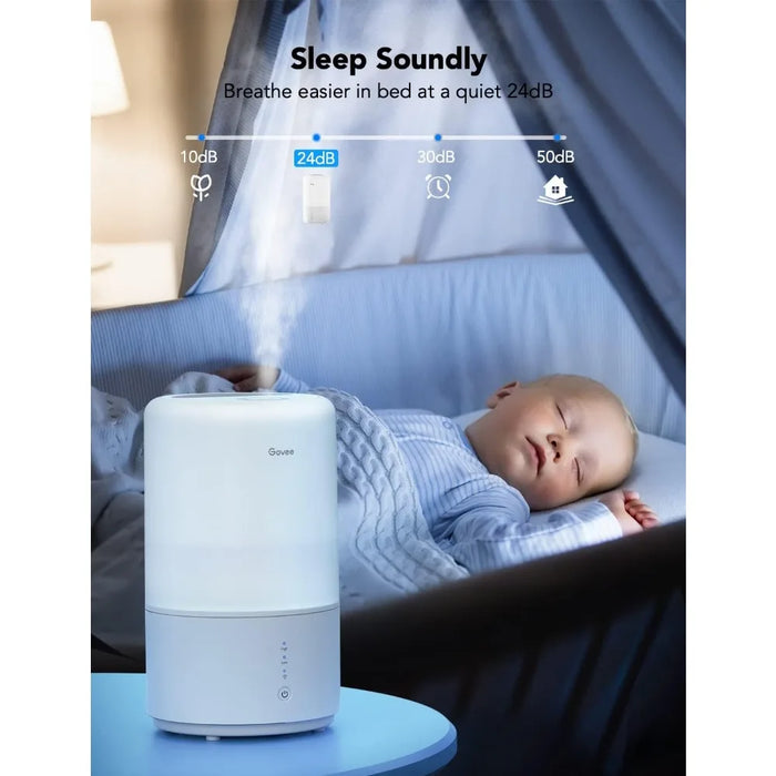 Smart WiFi Humidifiers for Bedroom, Top Fill Cool Mist Humidifiers for Baby and Plants, Work with Alexa,Auto Humidity Adjustment