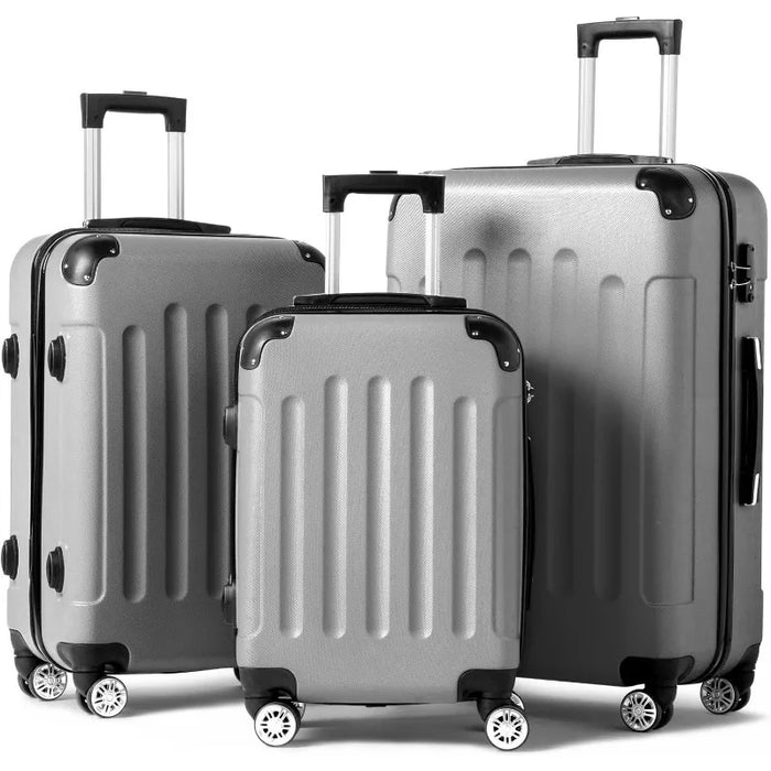 3-Piece Luggage Set Travel Lightweight Suitcases with Rolling Wheels, TSA lock & Moulded Corner, Carry on Luggages (20"/24"/28")