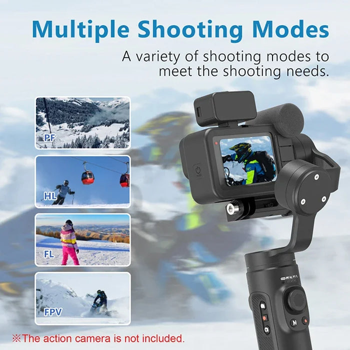Handheld Action Camera Gimbal Stabilizer 3-Axis Anti-Shake Wireless Control Time-lapse with Mini Tripod for Go-Pro Insta360
