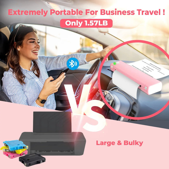 Portable Printers Wireless for Travel - Bluetooth Thermal Mobile Printer Portable - M08F Portable Wireless Printer