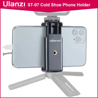 Ulanzi ST-07 Cold Shoe Phone Mount Holder Extend Cold Shoe for Vlog Microphone LED Light Vlog Tripod Phone Mount