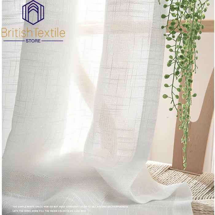 Japanese Sample Curtains for Living Dining Room Bedroom Room Hotel Wooden White Tulle Window Famous Linen Versatile Custom