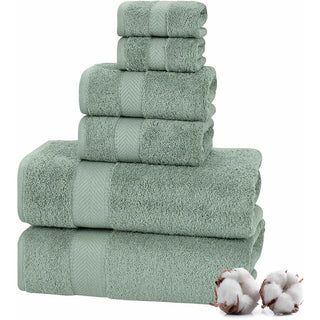 Bath Towel Cotton 6 Pcs Luxury Bath Towels Soft & Absorbent Bathroom Towels Set the Body Shower Bathrobe Home Textile Garden