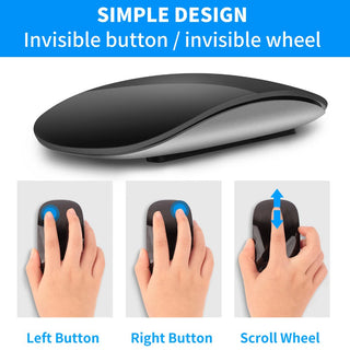 Bluetooth Wireless Magic Mouse Silent Rechargeable Laser Computer Mouse Slim Ergonomic PC Mice for Apple Macbook Microsoft