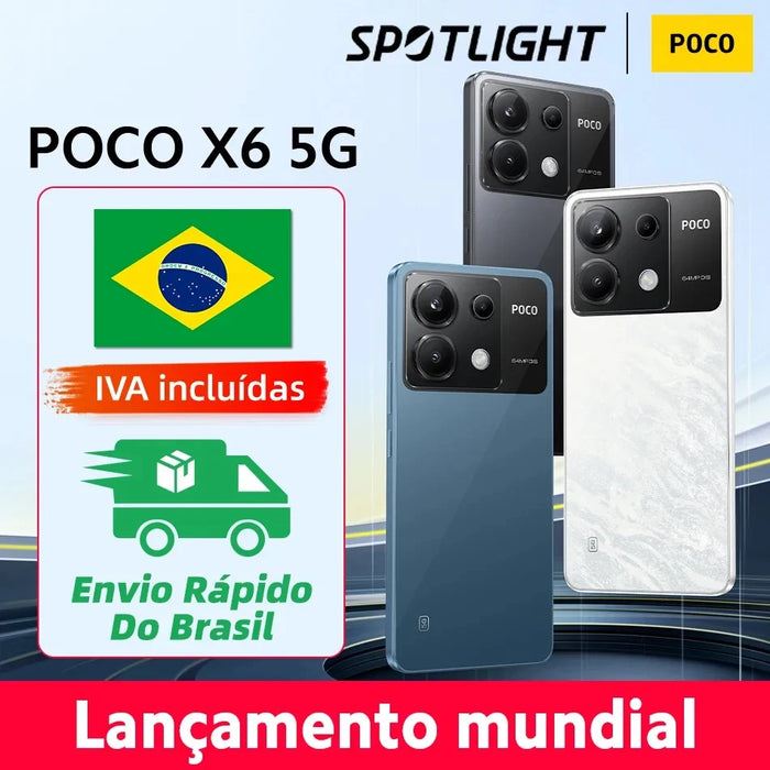 [Lançamento mundial] POCO X6 5G Snapdragon 7s Gen 2 120Hz Flow AMOLED Tela Smartphone Câmera Tripla de 64 MP com OIS NFC 67W