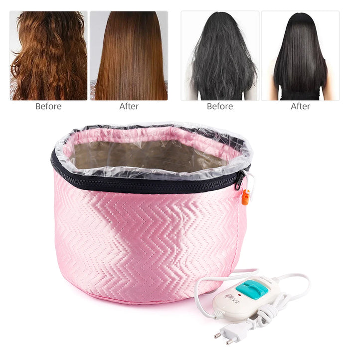 Electric Hair Thermal Treatment Beauty Steamer SPA Nourishing Hair Care Cap Waterproof Anti-electricity Control Heating Baked Oi