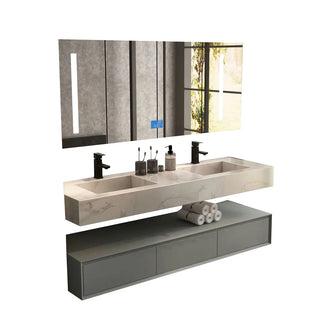 Stone Plate Whole Washbin Bathroom Cabinet Combination Simple and Light Luxury Hand Washing Wash Toilet Wash Basin Cabinet