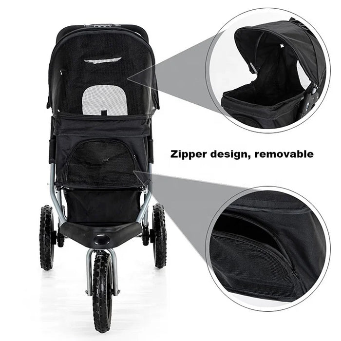 Lightweight Pet Jogger Stroller Pet Stroller Cat Dog Cage 3 Wheels Stroller For Dogs and Cats