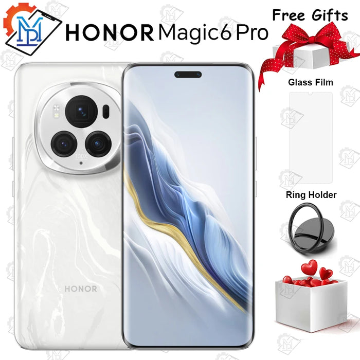 New HONOR Magic 6 Pro 5G 6.8 Inches OLED 120Hz Screen Snapdragon 8 Gen 3 MagicOS 8 Camera 180MP Battery 5600mAh GMS Smartphone