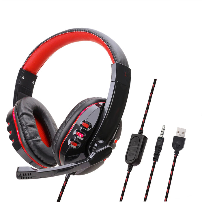 100pcs/lot Gaming Headset Stereo Surround Headphone USB 3.5mm Wired Mic For PS4 Laptop PC Mobile Phone Gamer Headphones