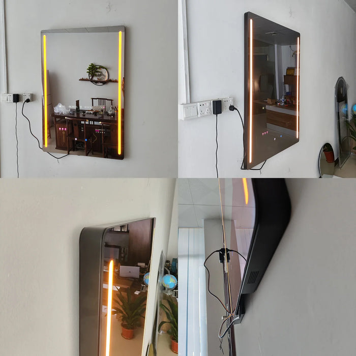 Hotel Wall Blue_tooth Makeup Led Bathroom Mirror With Light Touch Screen Android Wifi Magic Mirror Bath Smart Tv Mirror