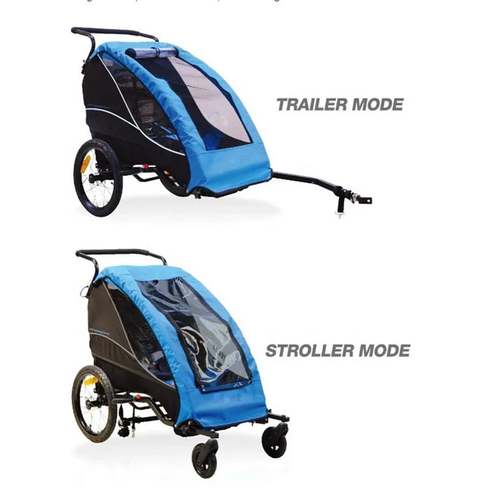 Garden outdoor Kids pet Bicycle walking Carrier rack Trailer Stroller Four wheels 2 in 1 wheeled cargo trailer