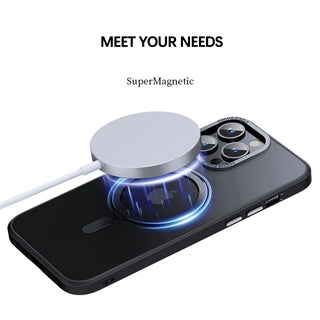 Magnetic Frosted 360° Bracket Case For Iphone 15 14 13 12 Pro Max Plus Samsung Galaxy S23 Ultra Transparent PC Cover For Magsafe