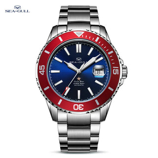 New Seagull Men Mechanical Wristwatch Stainless Steel Watch 200m Diving Luminous Men Watches reloj hombre 6113