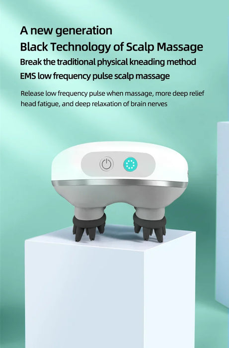 Multifunctional Wireless Handheld electric body care head massage silicone hair scalp massager