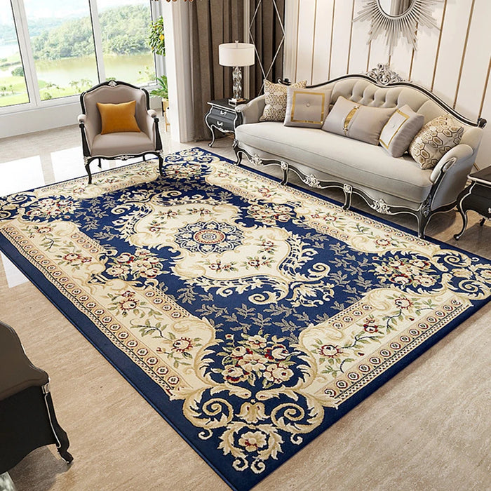 Retro Chinese Carpet Living Room Sofa Large Area Decorative Rugs Bedroom Bedside Luxury Court Classical Polyester Home Floor Mat