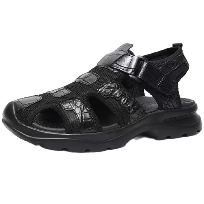 BATMO 2023 new arrival Summer Crocodile skin causal shoes men,male Genuine leather sandal pdd77
