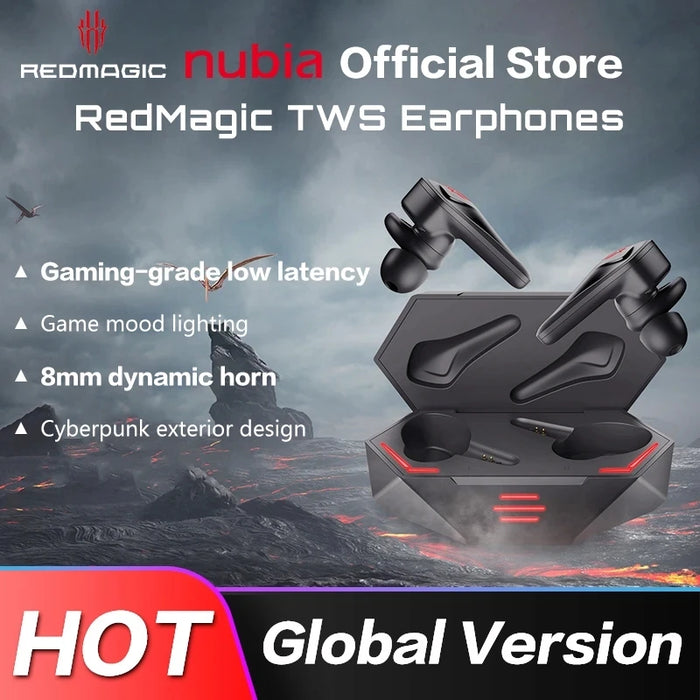 Global Version Original Nubia RedMagic TWS Gaming Earphones  Wireless Bluetooth Redmagic Cyberpods 4-16 hours battery life