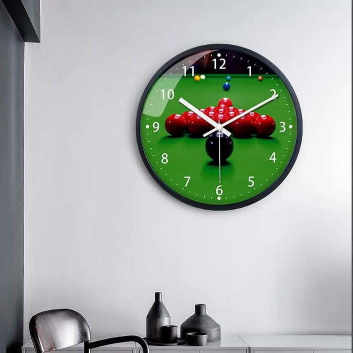 Billiard Room Decoration Wall Clock Household Modern Simplicity Billiard Hall Mute Round Clock Creative Club Hanging Decorations