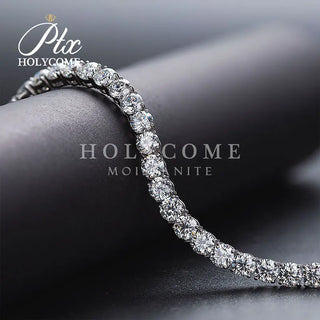 Holycome Jewelry 6.5mm D VVS1 Silver Fashion Jewelry Tennis Bracelet 17cm-20cm EX Round Cut  Moissanite Factory Supplier