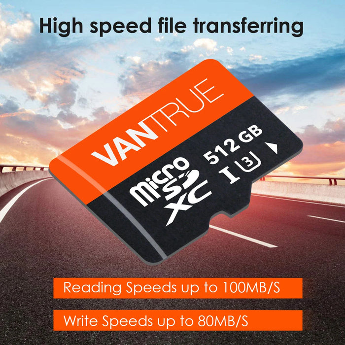 Vantrue 128G 256G U3 V30 Class 10 4K UHD Video High Speed Transfer TF SD Card Desgin for Car Dash Cam GPS navigation