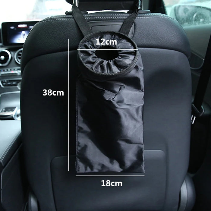 Portable Car Seat Back Trash Can, Folding Storage Washable, Leak-proof Dust Jacket